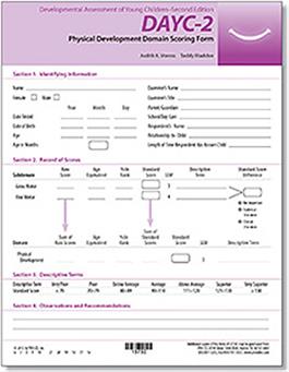 dayc 2 physical development domain scoring forms 25 forms judith