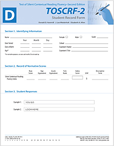 TOSCRF-2: Student Record Forms D (25)