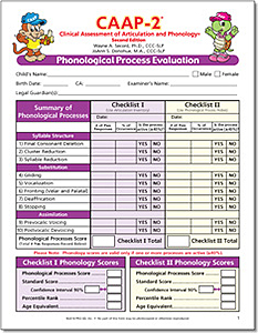 CAAP-2: Phonological Process Evaluation Forms (30)