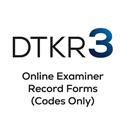 DTKR-3 Online Examiner Record Forms (Codes Only)